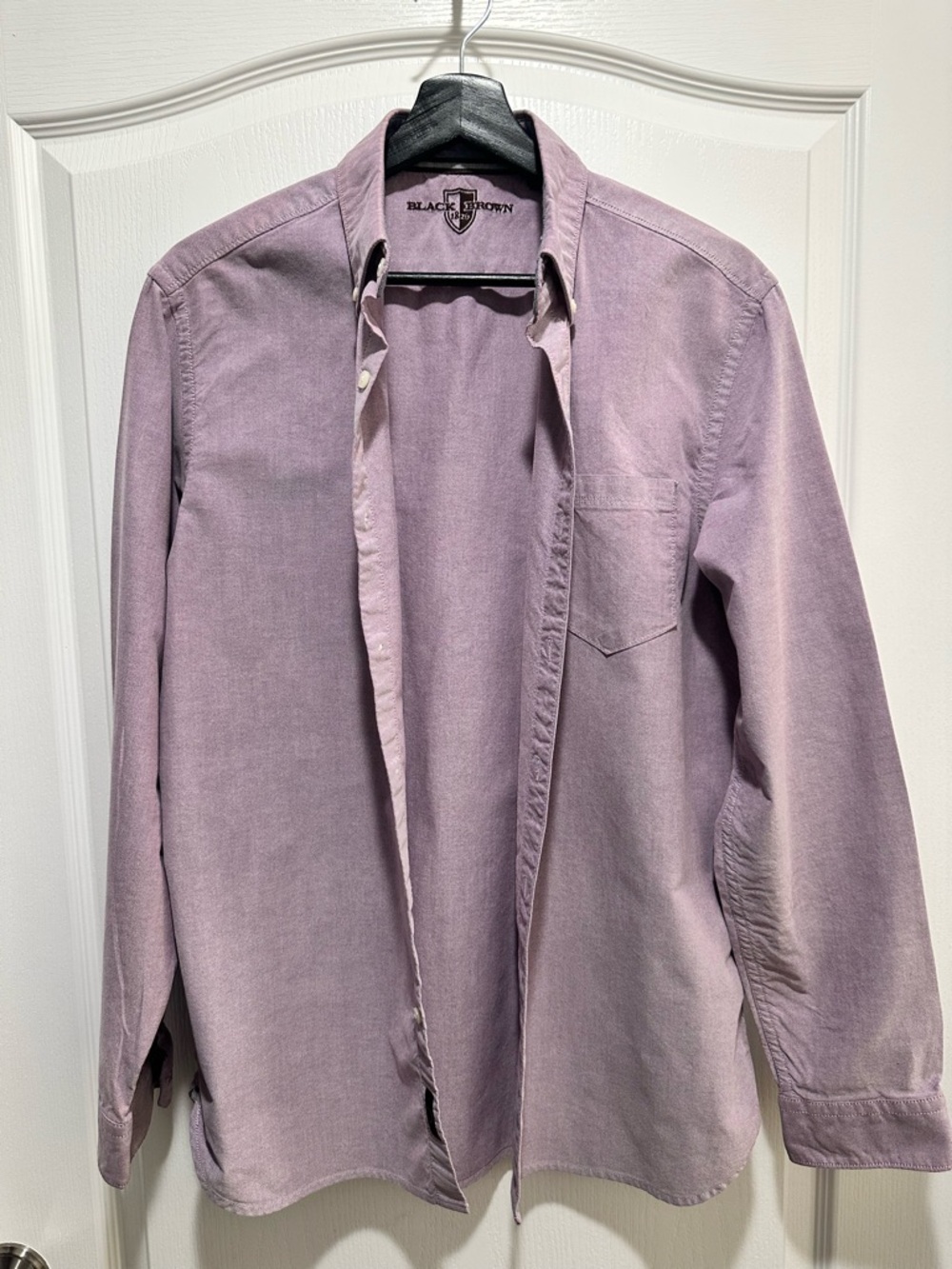 Black Brown 1826 Men’s Lavender Long Sleeve Buttoned Shirt, Size Medium